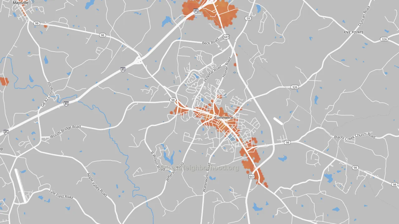 Bike Grade map of 30529, GA