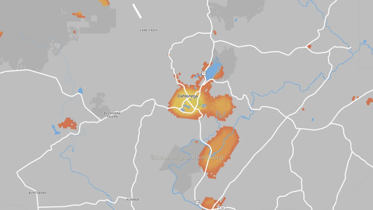 Bike Grade map of 30533, GA