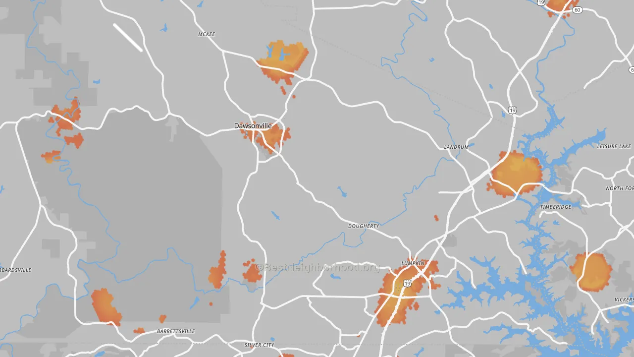 Bike Grade map of 30534, GA