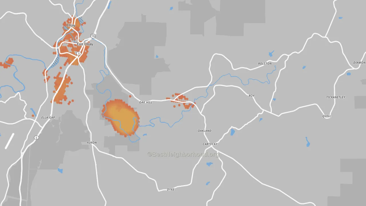 Bike Grade map of 30536, GA