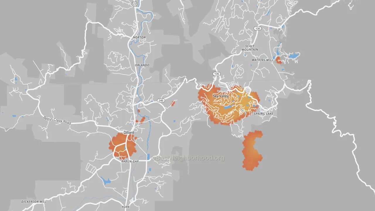 Bike Grade map of 30537, GA