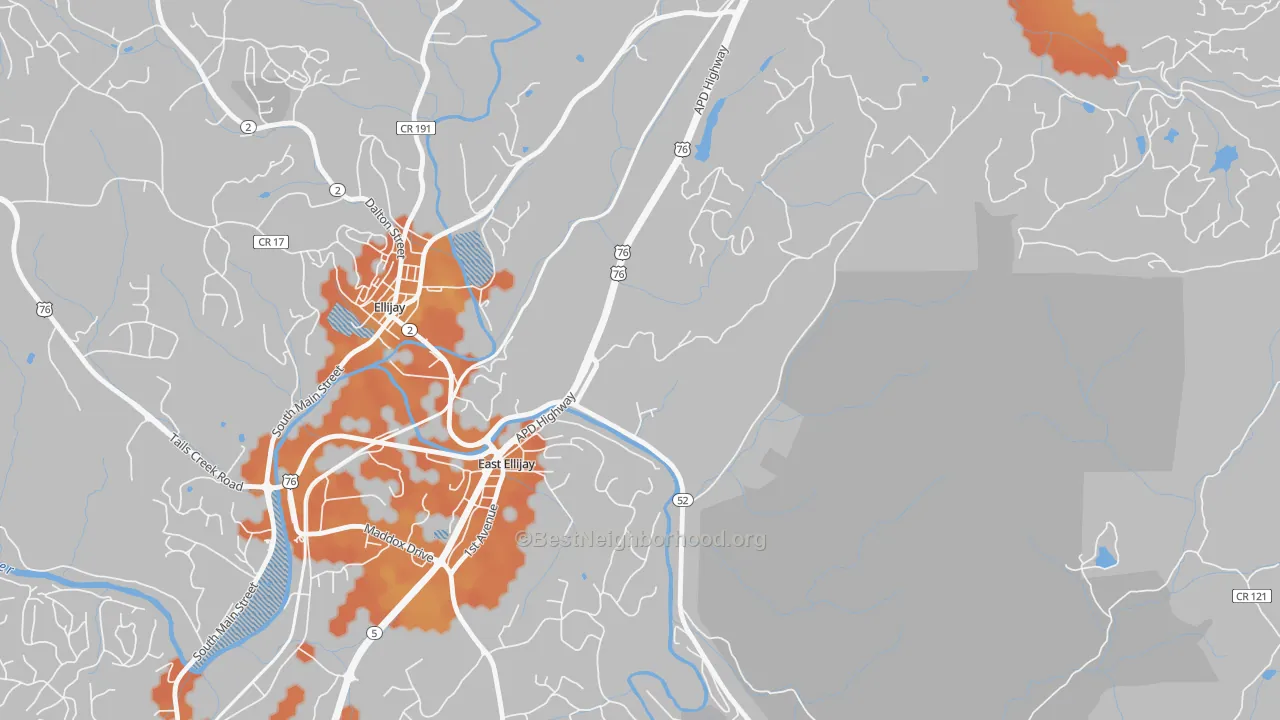 Bike Grade map of 30539, GA