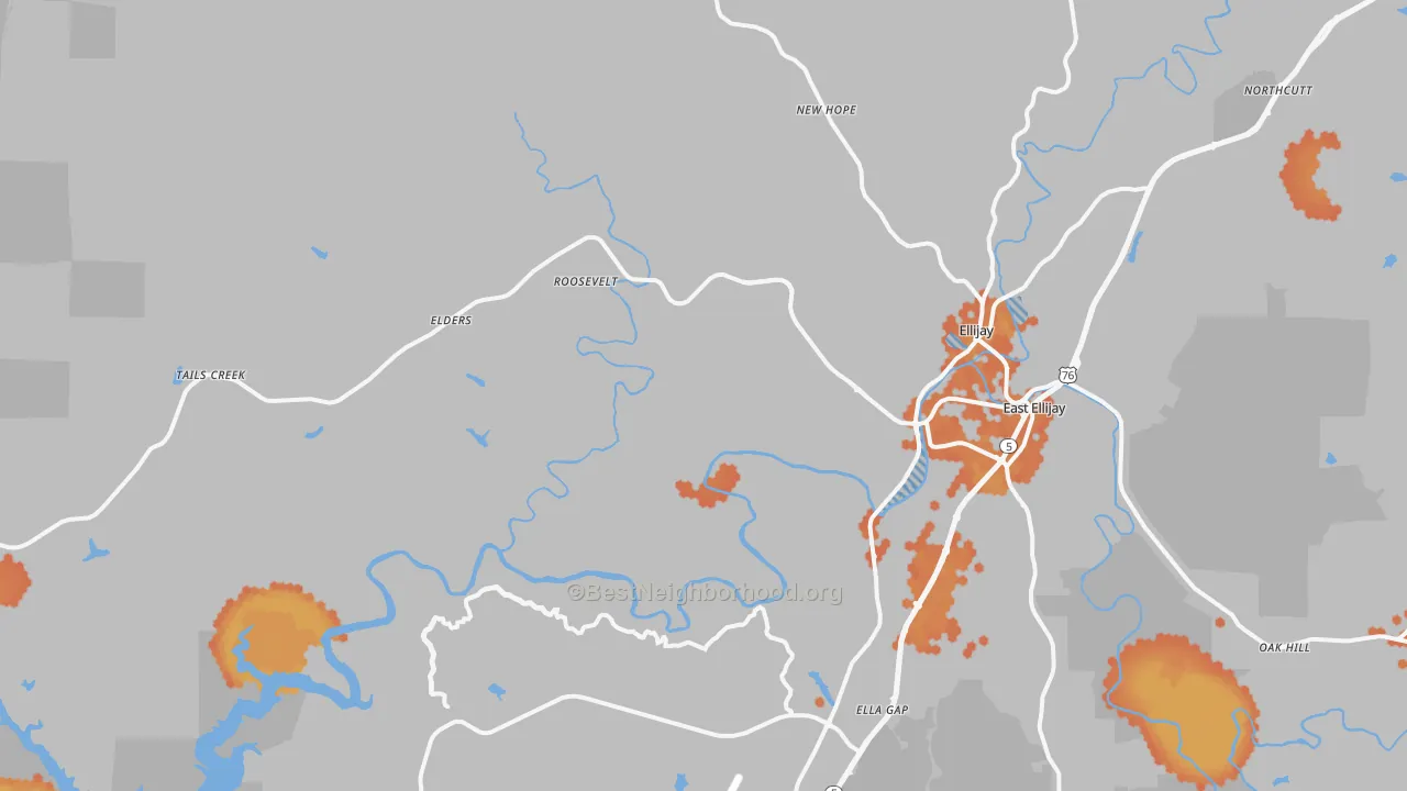 Bike Grade map of 30540, GA