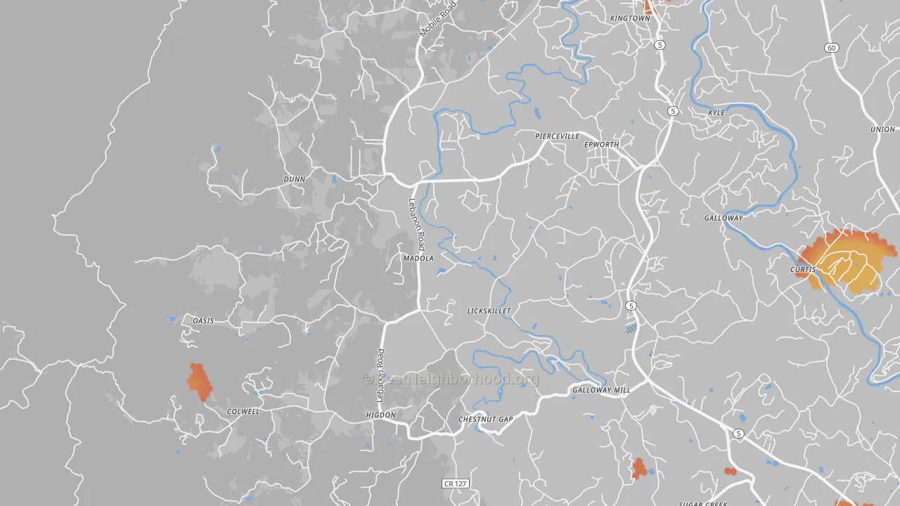 Bike Grade map of 30541, GA