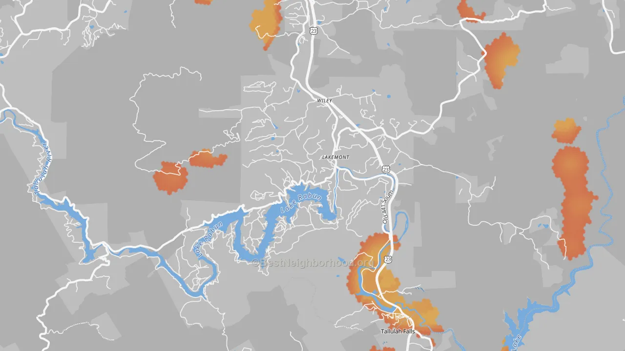 Bike Grade map of 30552, GA