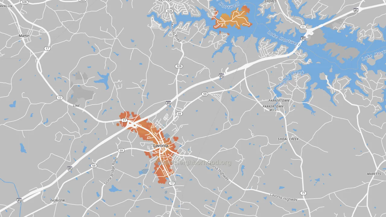 Bike Grade map of 30553, GA