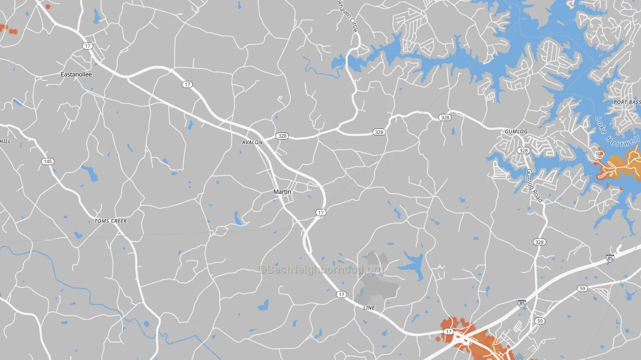 Bike Grade map of 30557, GA