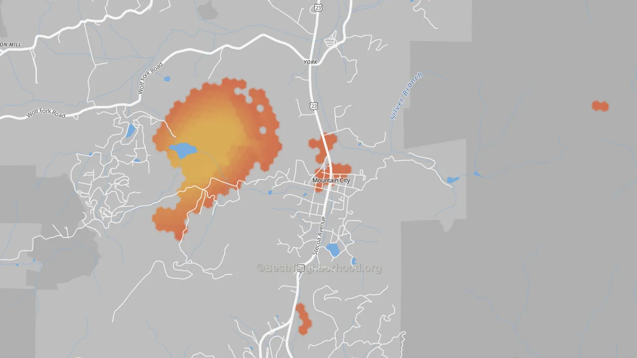 Bike Grade map of 30562, GA