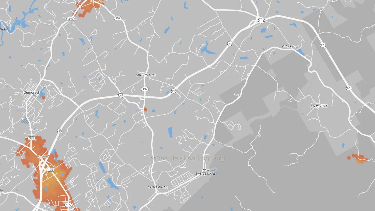 Bike Grade map of 30563, GA