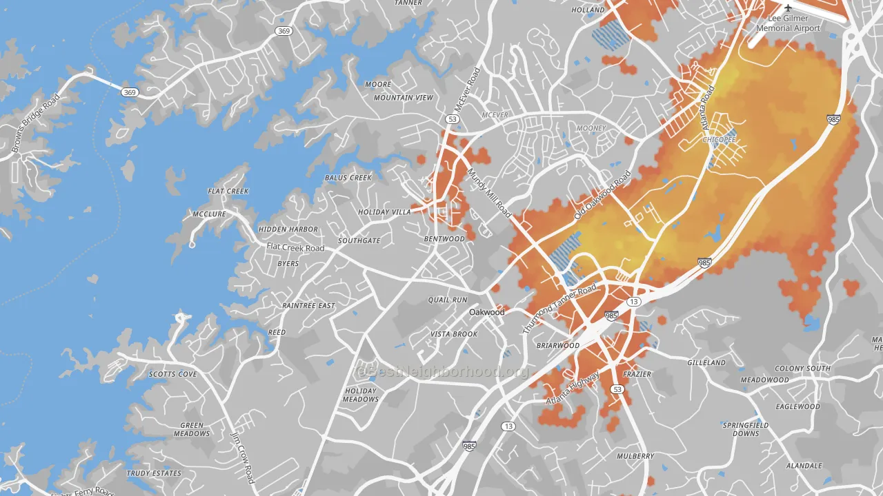 Bike Grade map of 30566, GA