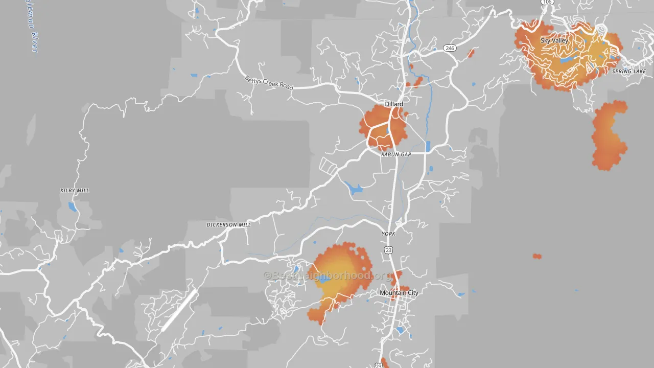 Bike Grade map of 30568, GA