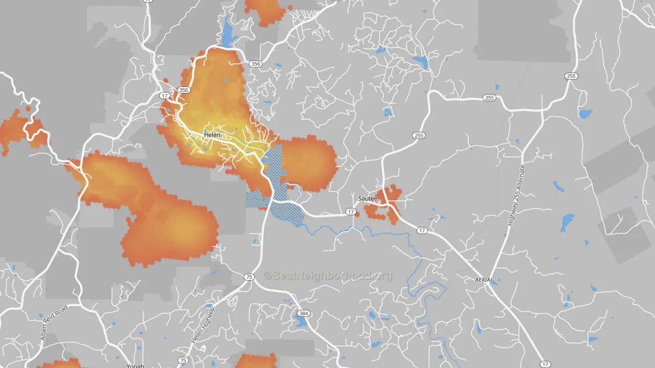 Bike Grade map of 30571, GA