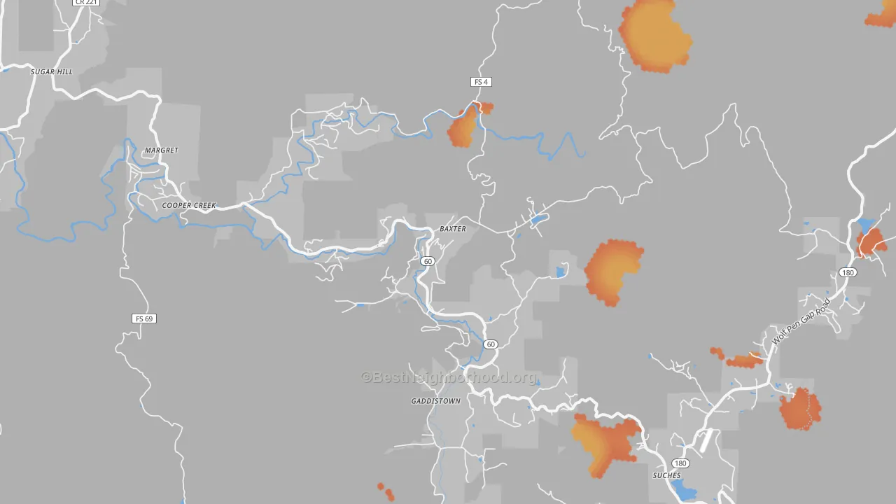 Bike Grade map of 30572, GA