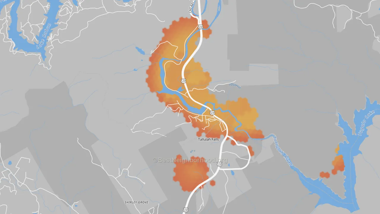 Bike Grade map of 30573, GA