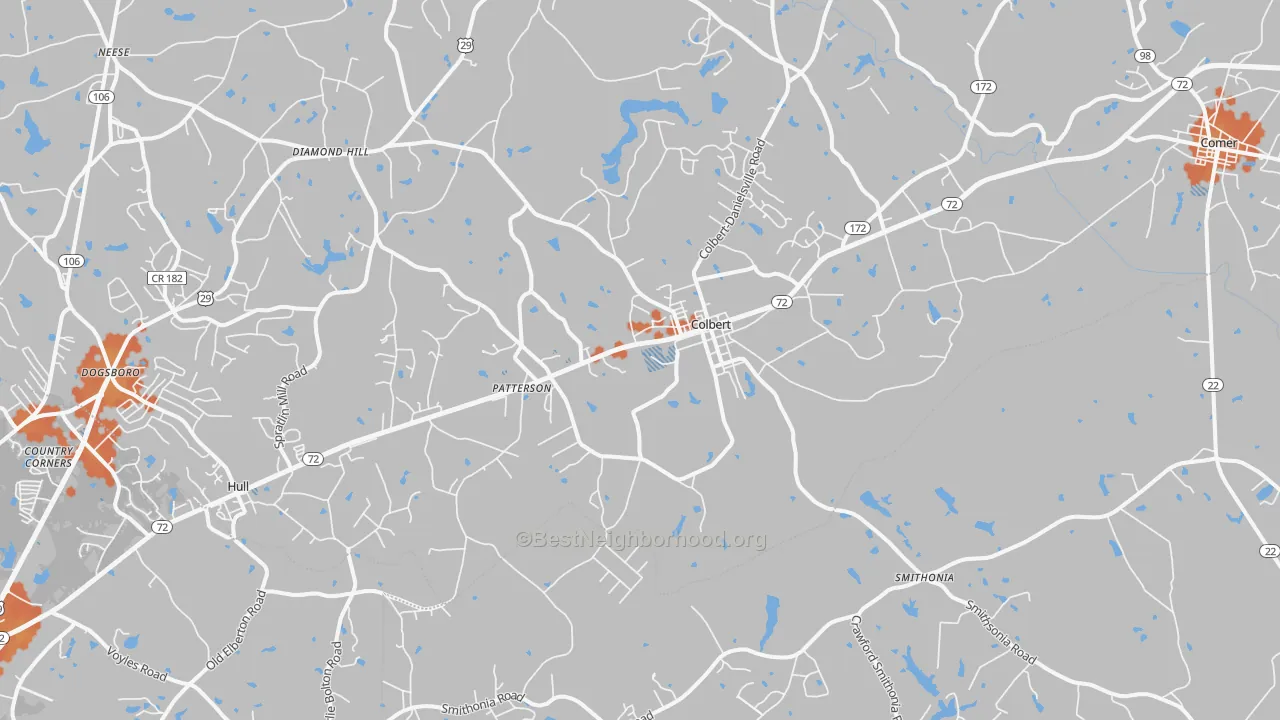 Bike Grade map of 30628, GA