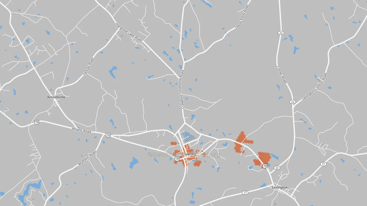 Bike Grade map of 30630, GA