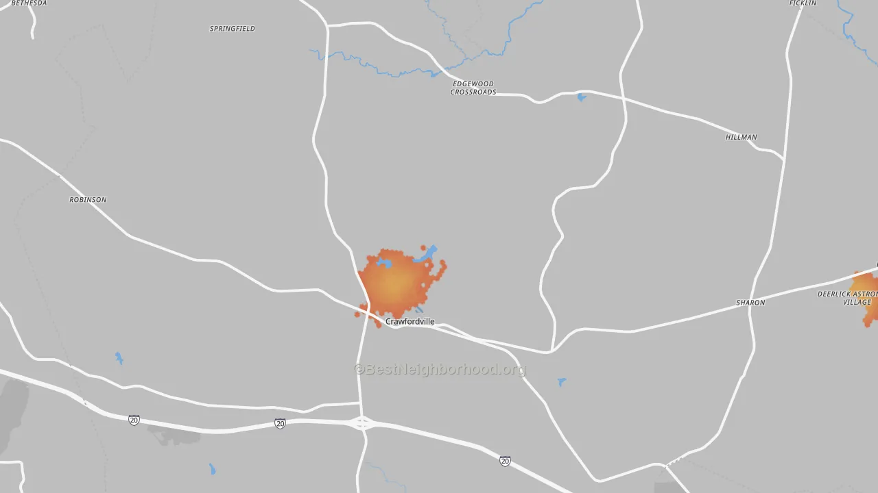 Bike Grade map of 30631, GA