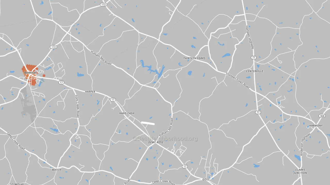 Bike Grade map of 30634, GA