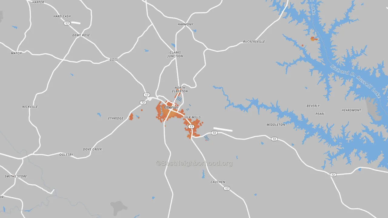 Bike Grade map of 30635, GA