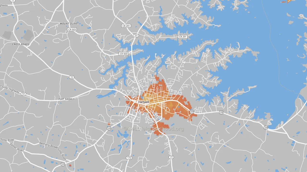 Bike Grade map of 30643, GA