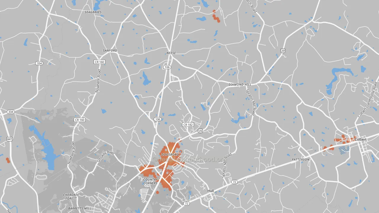 Bike Grade map of 30646, GA