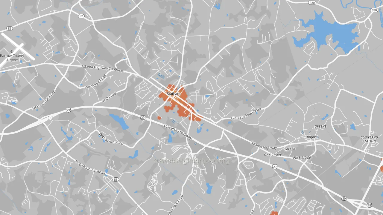 Bike Grade map of 30666, GA
