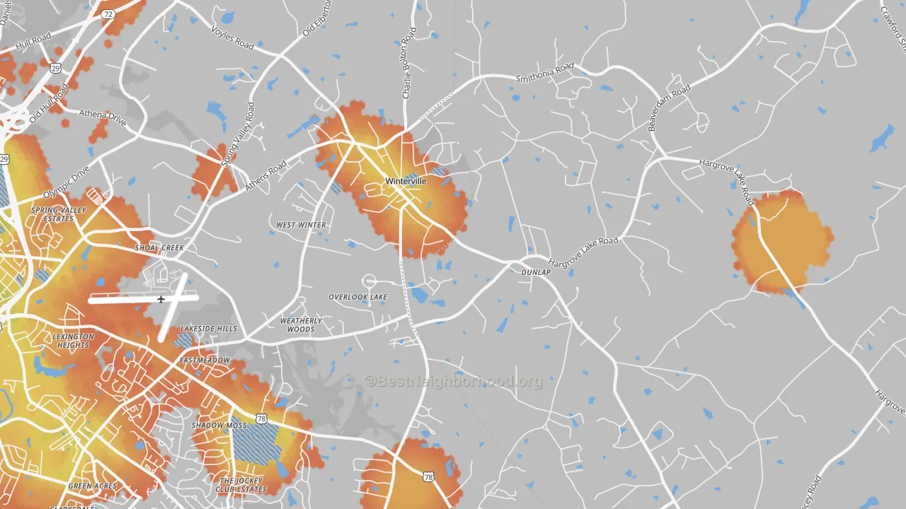 Bike Grade map of 30683, GA