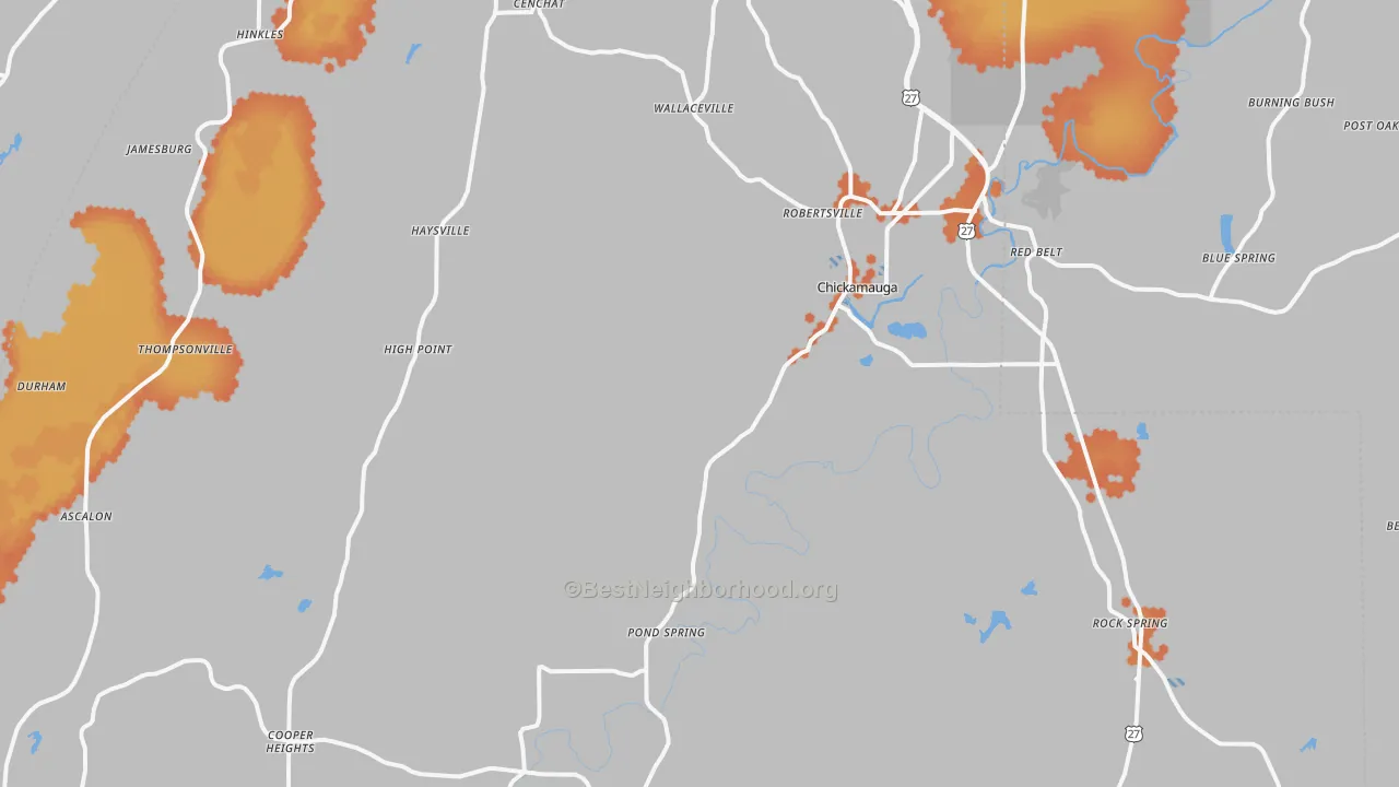 Bike Grade map of 30707, GA