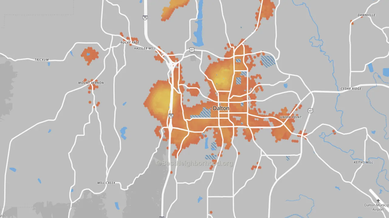 Bike Grade map of 30720, GA