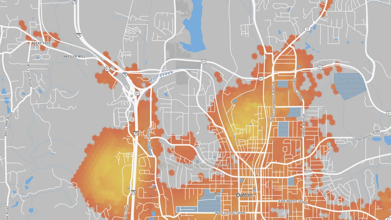 Bike Grade map of 30722, GA