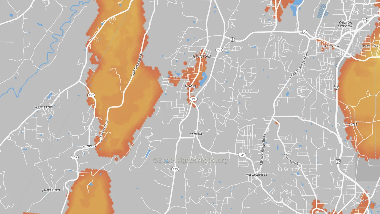 Bike Grade map of 30725, GA