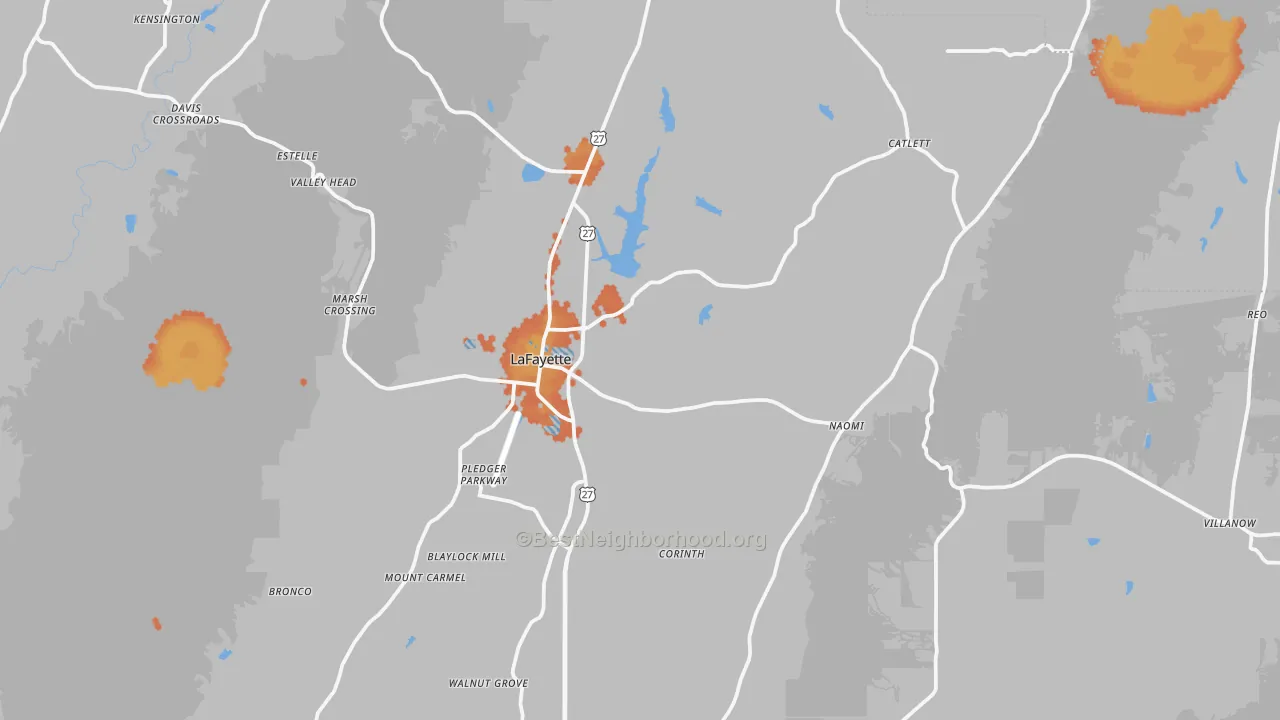 Bike Grade map of 30728, GA