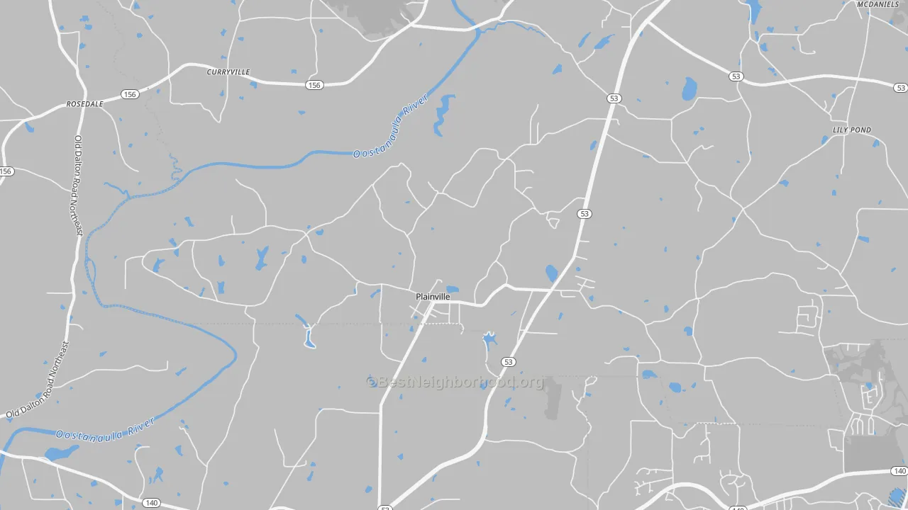Bike Grade map of 30733, GA