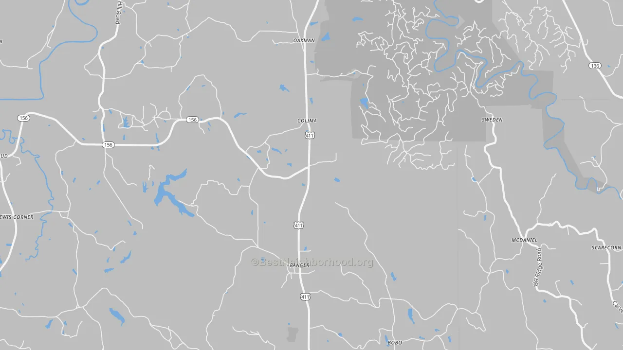 Bike Grade map of 30734, GA
