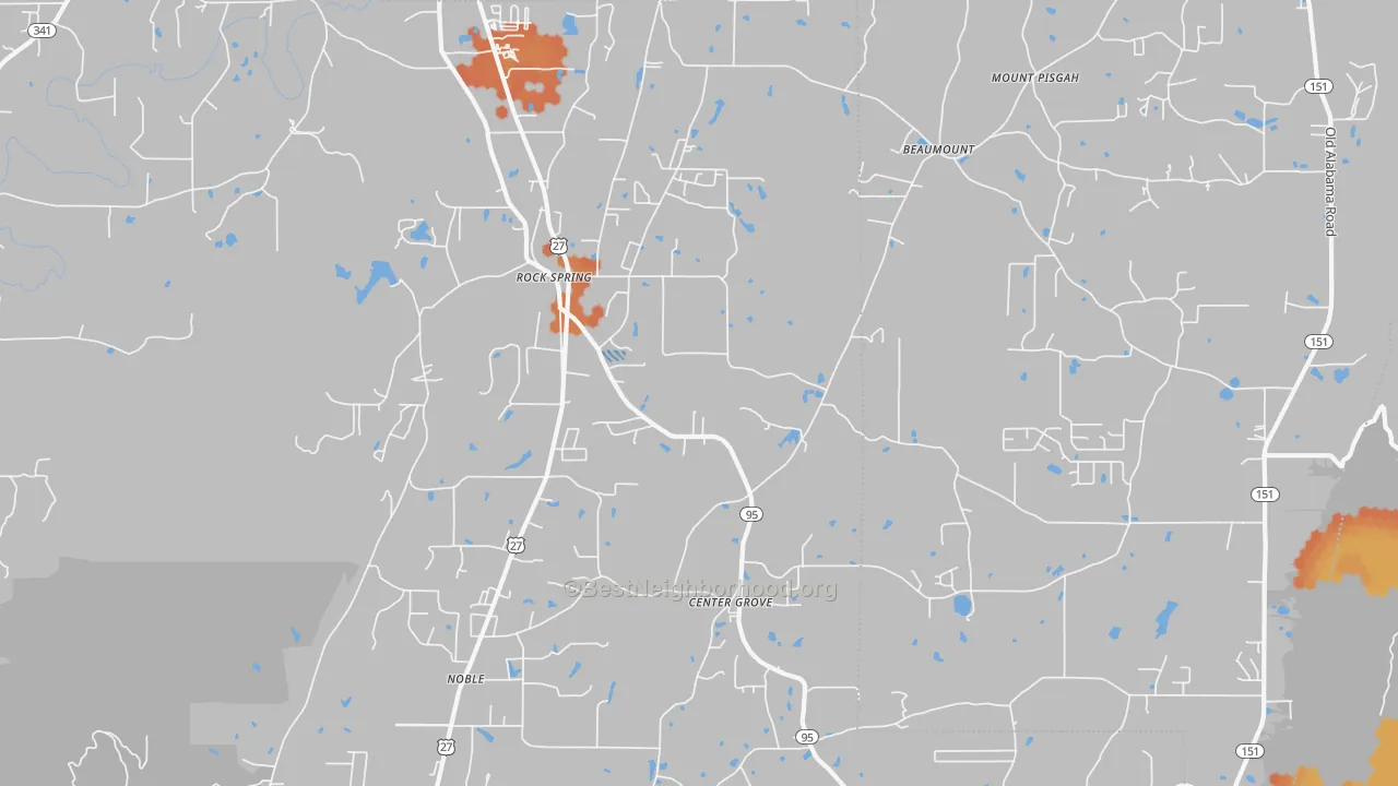 Bike Grade map of 30739, GA