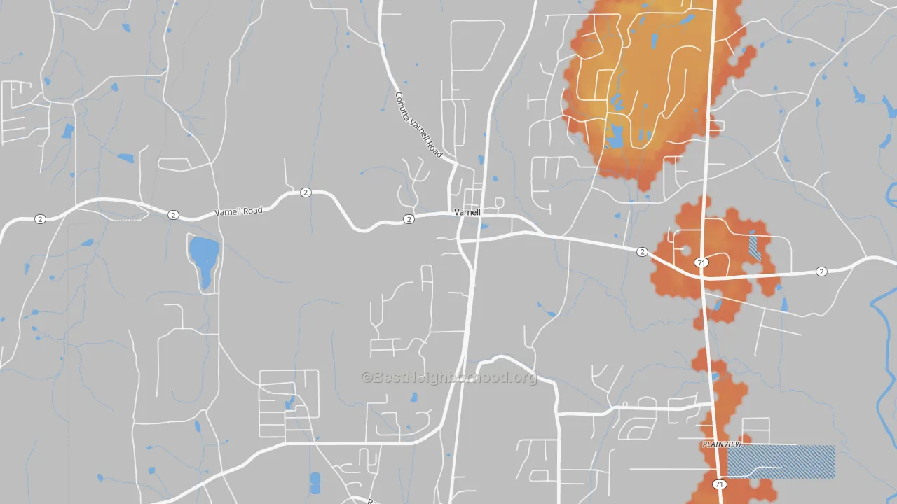 Bike Grade map of 30756, GA