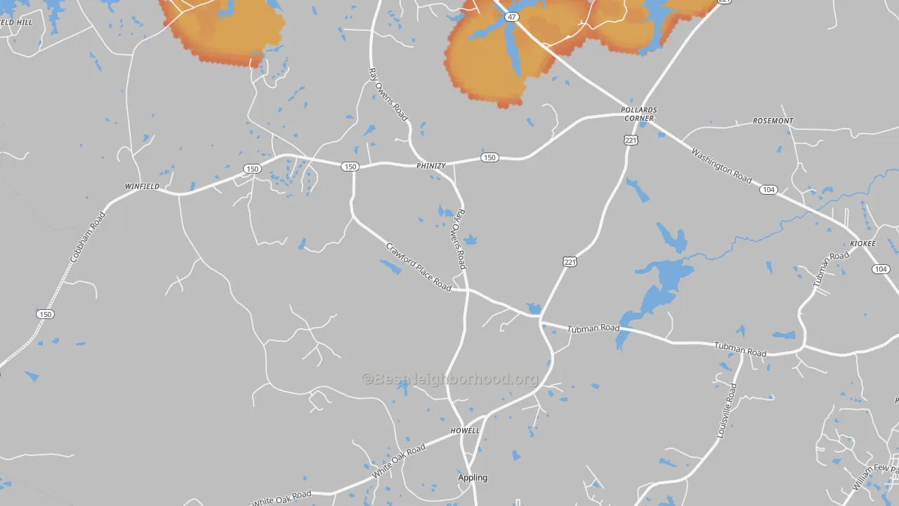 Bike Grade map of 30802, GA