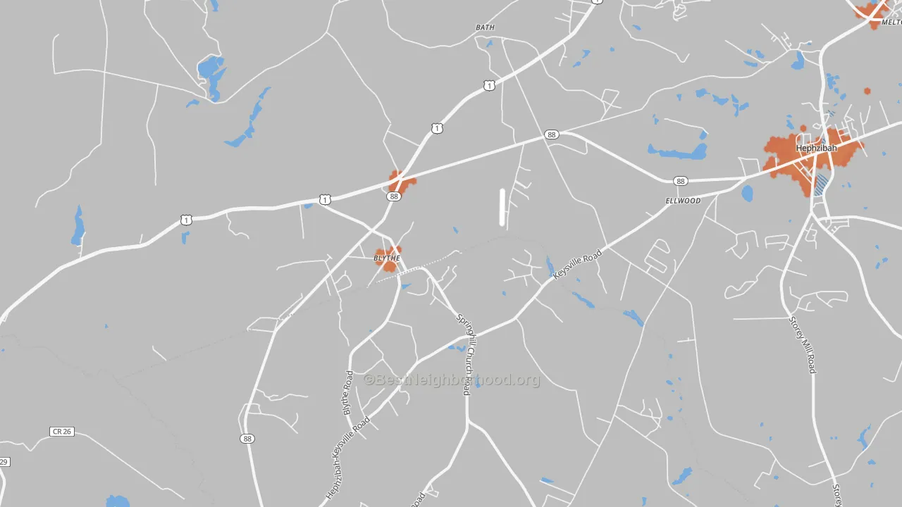 Bike Grade map of 30805, GA