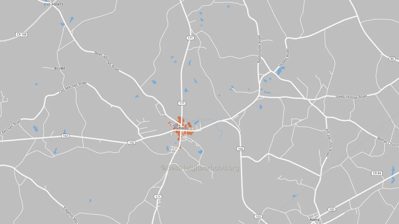 Bike Grade map of 30810, GA