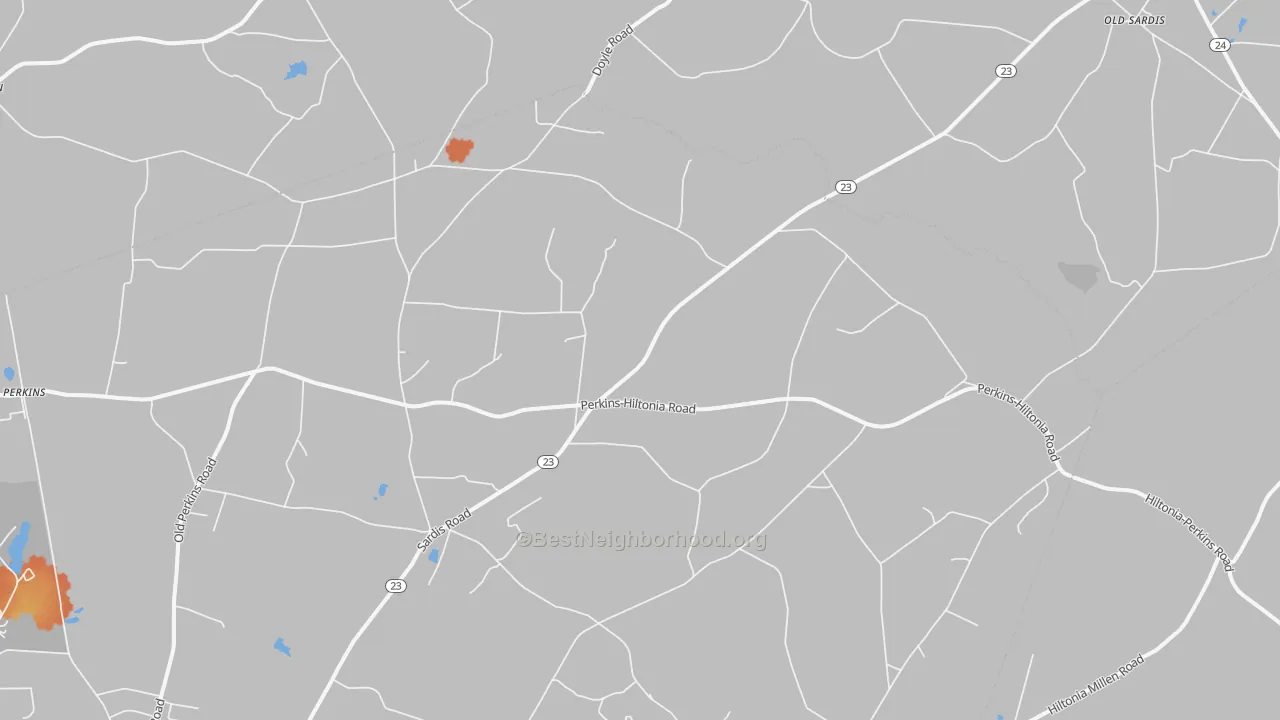 Bike Grade map of 30822, GA