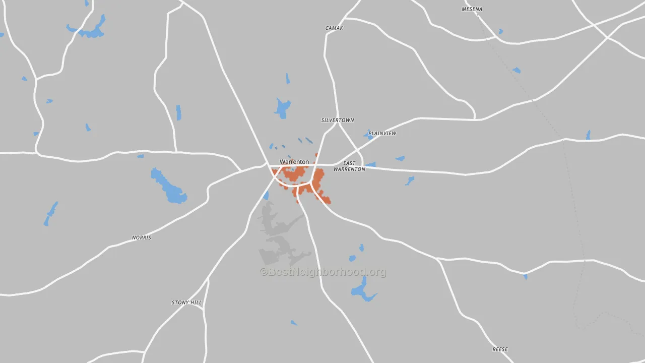 Bike Grade map of 30828, GA
