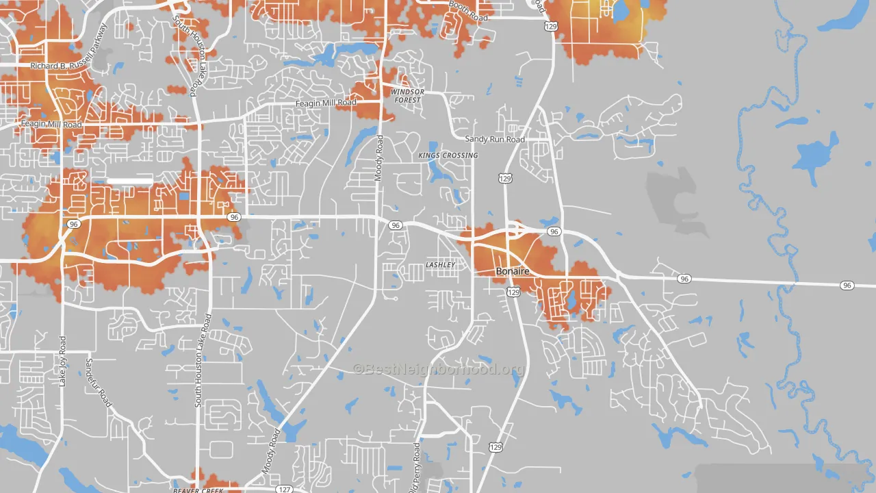 Bike Grade map of 31005, GA
