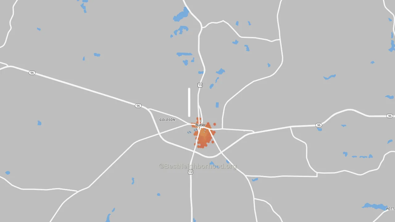 Bike Grade map of 31006, GA