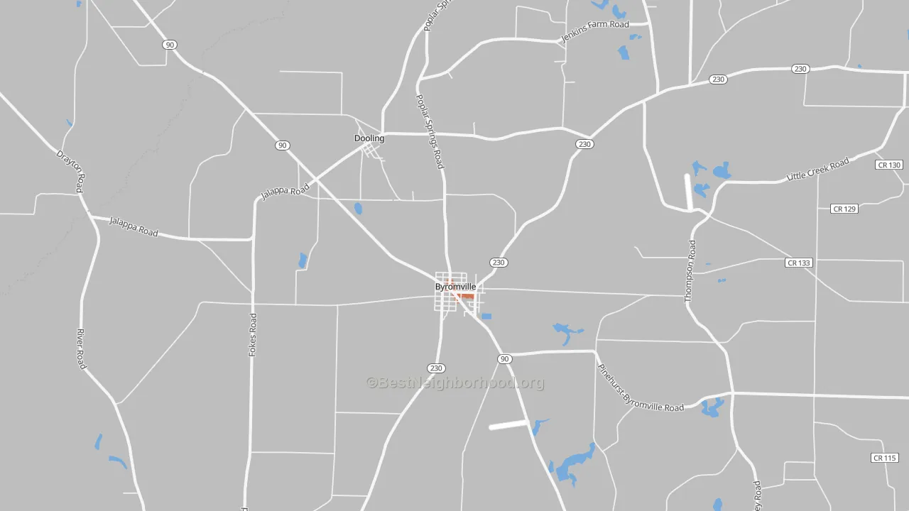 Bike Grade map of 31007, GA