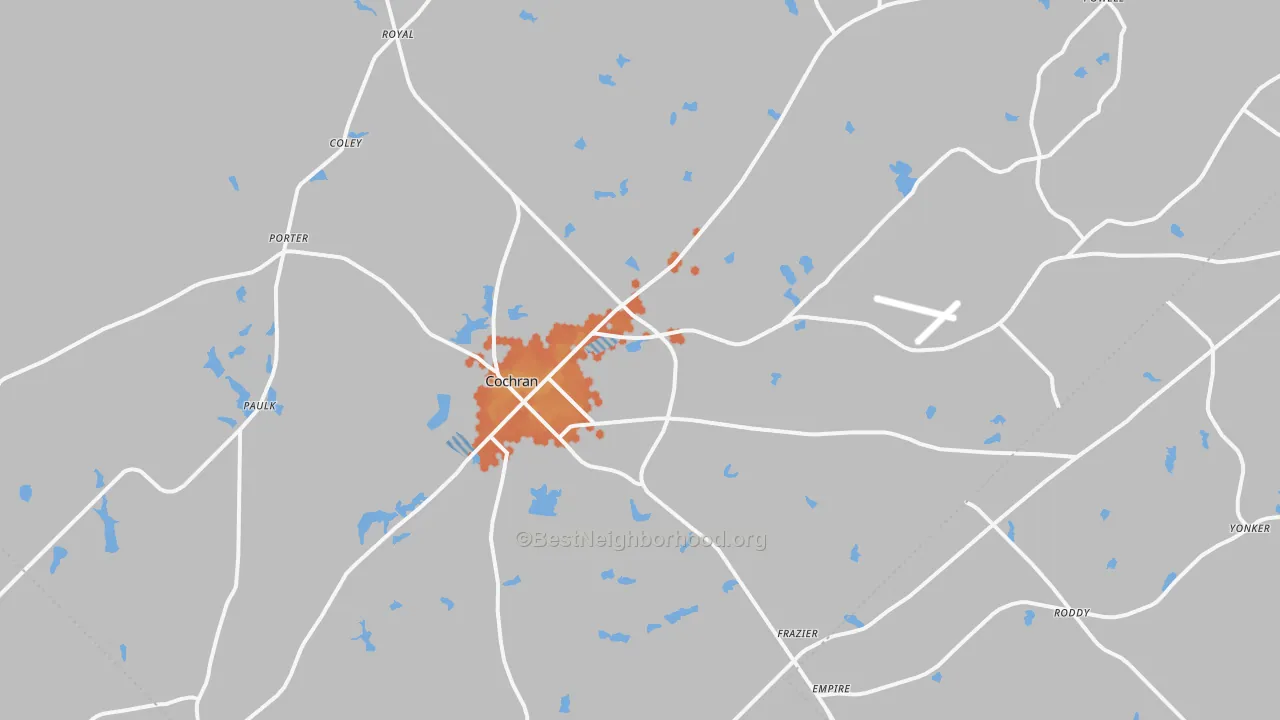 Bike Grade map of 31014, GA