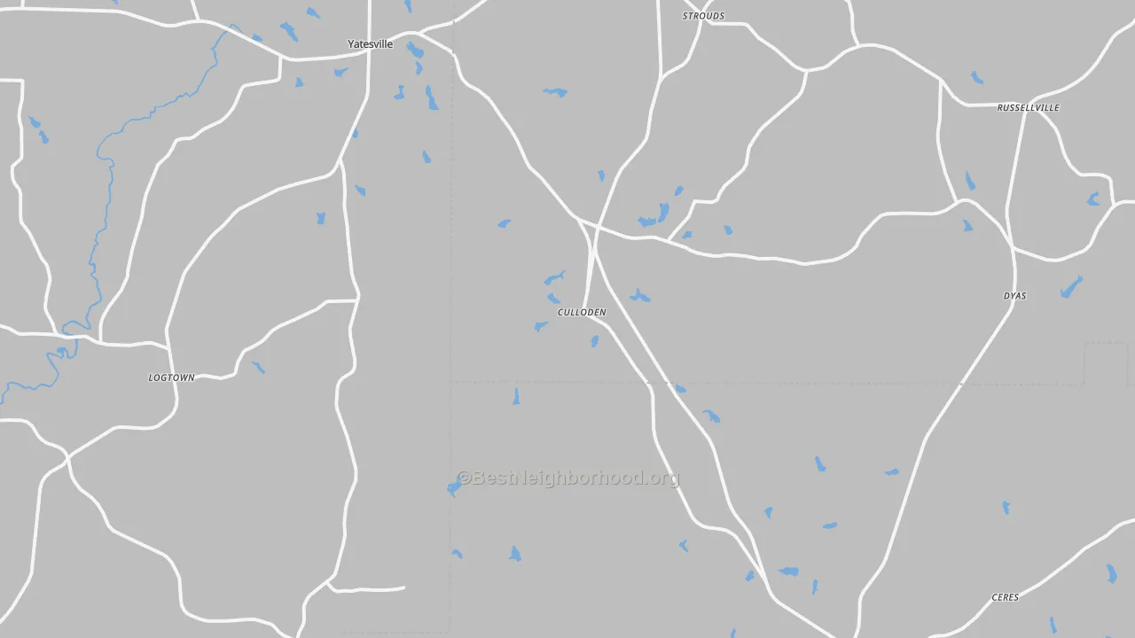 Bike Grade map of 31016, GA