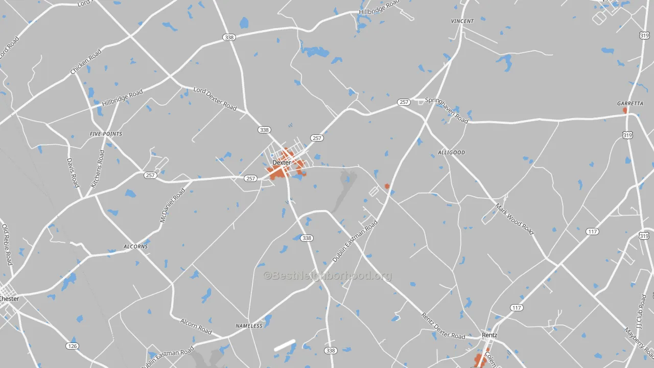 Bike Grade map of 31019, GA
