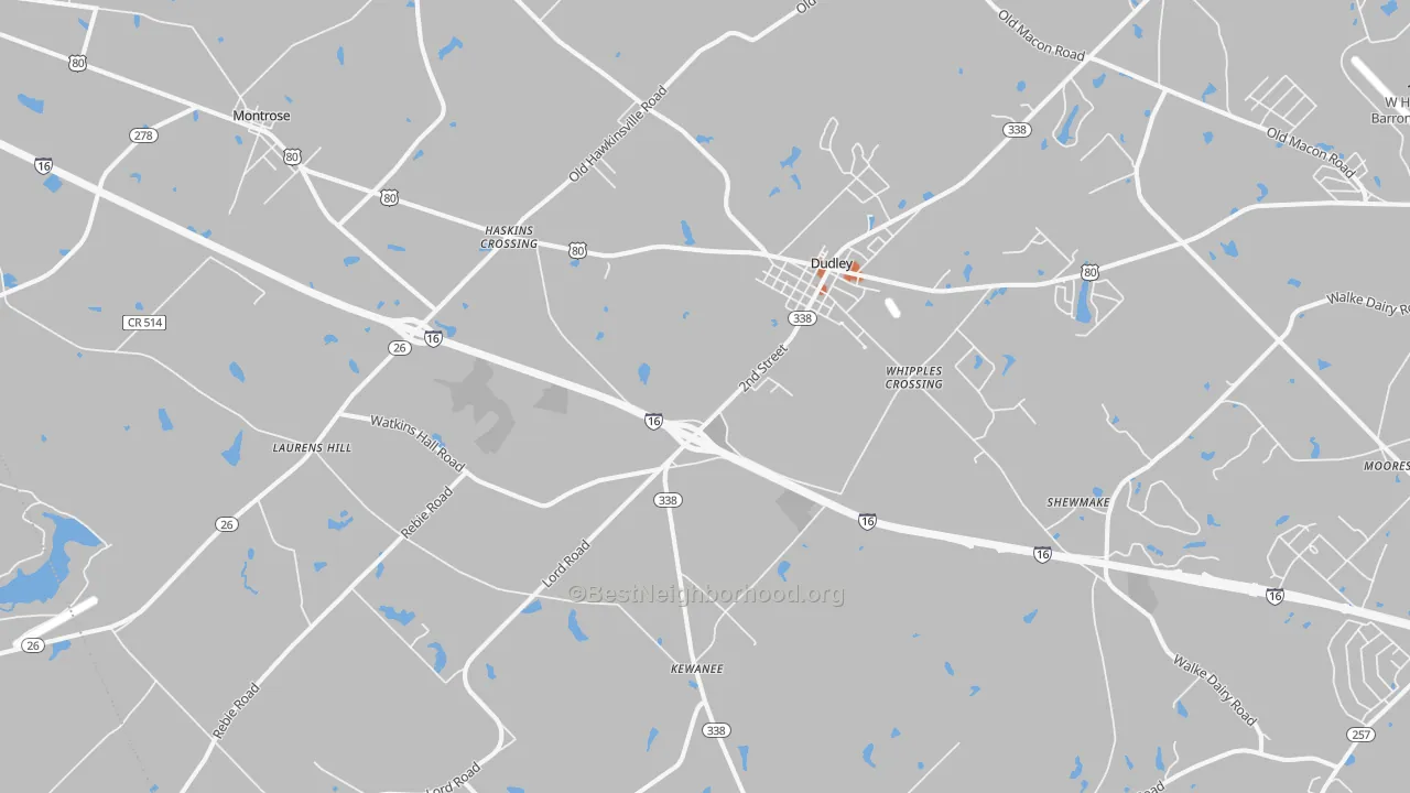 Bike Grade map of 31022, GA