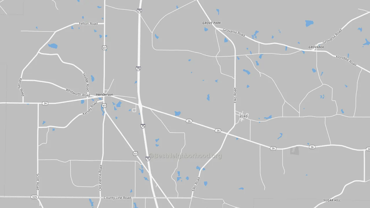 Bike Grade map of 31025, GA