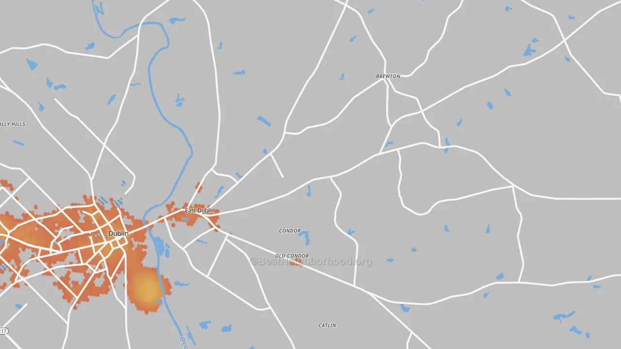 Bike Grade map of 31027, GA